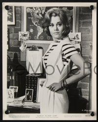 9p984 SUNDAY IN NEW YORK 2 8x10 stills '64 great portraits of sexy Jane Fonda with striped shirt!
