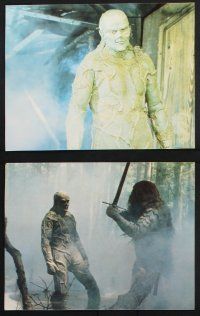 9p115 SWAMP THING 8 8x10 mini LCs '82 Wes Craven, Dick Durock in costume with sexy Adrienne Barbeau