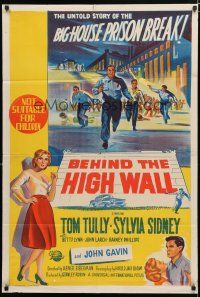 9r123 BEHIND THE HIGH WALL Aust 1sh '56 Tully, smoking Sylvia Sidney, big house prison break art!