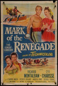 9r142 MARK OF THE RENEGADE Aust 1sh '51 shirtless Ricardo Montalban w/sword & sexy Cyd Charisse!