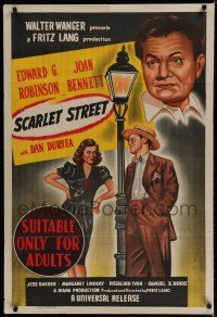 9r175 SCARLET STREET Aust 1sh '45 Fritz Lang noir, Edward G. Robinson, Joan Bennett, Dan Duryea