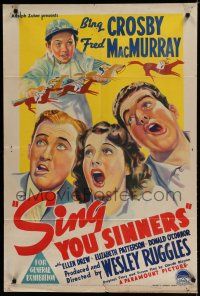 9r186 SING YOU SINNERS Aust 1sh '38 Bing Crosby, Fred MacMurray, Ellen Drew, Donald O'Connor!