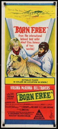 9r867 BORN FREE Aust daybill '66 art of Virginia McKenna & Bill Travers with Elsa the lioness!