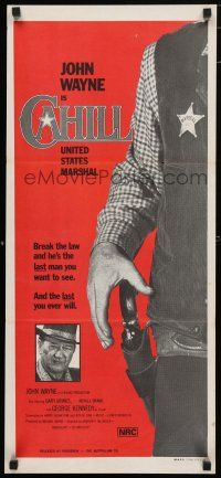 9r871 CAHILL Aust daybill '73 George Kennedy, classic United States Marshall big John Wayne!