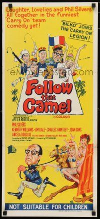 9r875 CARRY ON IN THE LEGION Aust daybill '67 wacky art of Phil Silvers & cast, Follow That Camel!