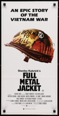 9r931 FULL METAL JACKET Aust daybill '87 Stanley Kubrick Vietnam War movie, Castle art!