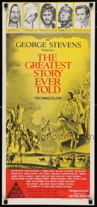 9r944 GREATEST STORY EVER TOLD Aust daybill '65 George Stevens, Max von Sydow as Jesus!