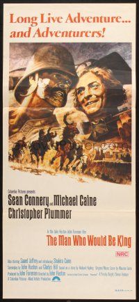 9r978 MAN WHO WOULD BE KING Aust daybill '75 art of Sean Connery & Michael Caine by Tom Jung!