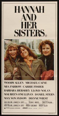 9r948 HANNAH & HER SISTERS Aust daybill '86 Woody Allen, Mia Farrow, Carrie Fisher, Barbara Hershey