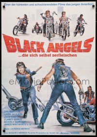 9r696 BLACK ANGELS German R1977 God forgives, but these crazed bikers don't, cool motorcycle art!
