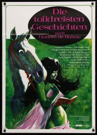 9r702 BRAZEN WOMEN OF BALZAC German '69 artwork of sexy woman & spooked horse!