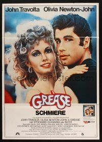9r739 GREASE German '78 close up of John Travolta & Olivia Newton-John in a most classic musical!
