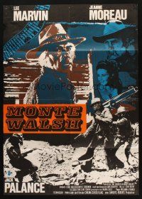 9r778 MONTE WALSH blue style German '70 artwork of cowboys Lee Marvin & Jack Palance!