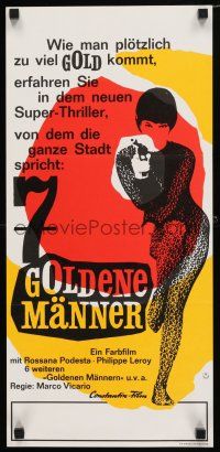 9r679 SEVEN GOLDEN MEN German 11x23 '66 Vicario's Sette uomini d'oro, sexy Rossana Podesta!