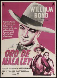 9r477 FOOL'S GOLD Mexican poster R50s cool art of William Boyd as Hopalong Cassidy!