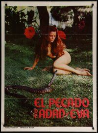 9r506 SIN OF ADAM & EVE Mexican poster '72 El Pecado de Adan y Eva, Bible sex, Candy Wilson!