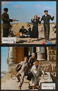 9r393 BONNIE & CLYDE set of 8 French LCs '67 notorious crime duo Warren Beatty & Faye Dunaway!