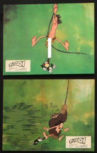 9r388 SHAME OF THE JUNGLE set of 9 French LCs '78 sexy Tarzan spoof, wacky cartoon artwork!
