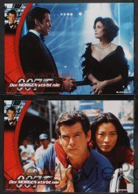 9r628 TOMORROW NEVER DIES set of 6 German LCs '97 Pierce Brosnan as Bond, Yeoh, sexy Teri Hatcher!