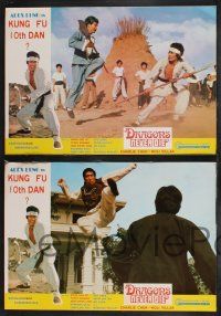 9r022 DRAGONS NEVER DIE set of 4 Hong Kong LCs '86 kung fu martial arts action thriller images!