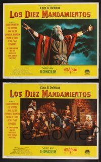 9r526 TEN COMMANDMENTS set of 7 Mexican LCs R60s Cecil B. DeMille, Charlton Heston & Yul Brynner!