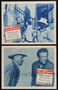 9s844 3:10 TO YUMA 2 LCs '57 western cowboys Glenn Ford, Van Heflin, directed by Delmer Daves