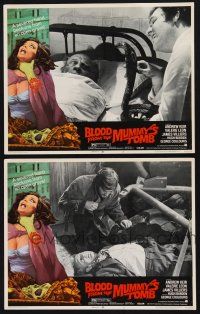9s855 BLOOD FROM THE MUMMY'S TOMB 2 LCs '72 border artwork of killer severed hand!