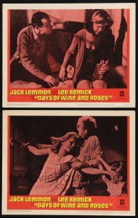 9s869 DAYS OF WINE & ROSES 2 LCs '63 Blake Edwards, alcoholics Jack Lemmon & Lee Remick, Bickford!