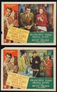 9s876 EVERY GIRL SHOULD BE MARRIED 2 LCs '48 Cary Grant, Diana Lynn & Betsy Drake!
