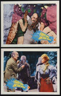 9s879 FIRST MEN IN THE MOON 2 LCs '64 Ray Harryhausen, H.G. Wells, fantastic-images!