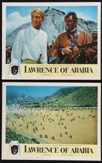 9s918 LAWRENCE OF ARABIA 2 LCs '62 David Lean classic, Peter O'Toole, Anthony Quinn, great far shot