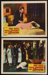 9s920 MAN WHO TURNED TO STONE 2 LCs '57 Victor Jory practices unholy medicine, cool horror images!