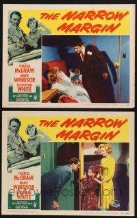 9s930 NARROW MARGIN 2 LCs '52 Richard Fleischer classic film noir, sexy Marie Windsor!