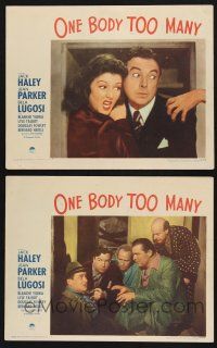 9s937 ONE BODY TOO MANY 2 LCs '44 Jack Haley, Jean Parker, Lyle Talbot, Douglas Fowley!