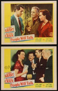 9s943 PEOPLE WILL TALK 2 LCs '51 Cary Grant, Jeanne Crain, Walter Slezak, Blackmer!