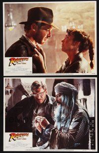 9s951 RAIDERS OF THE LOST ARK 2 LCs '81 great images of adventurer Harrison Ford, Karen Allen!