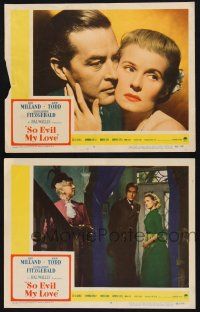 9s969 SO EVIL MY LOVE 2 LCs '48 Ray Milland & back-stabbing Ann Todd, Muriel Aked!
