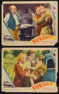 9s947 PURSUIT 2 LCs '35 cool images of Chester Morris with pretty Sally Eilers, Scotty Beckett!