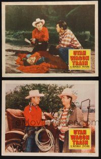 9s987 UTAH WAGON TRAIN 2 LCs '51 cool western cowboys Buddy Ebsen and Rex Allen!
