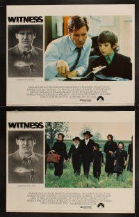 9s461 WITNESS 8 English LCs '85 cop Harrison Ford in Amish country, directed by Peter Weir!
