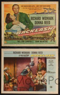 9s090 BACKLASH 8 LCs '56 Richard Widmark knew Donna Reed's lips but not her name!