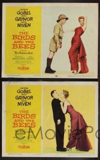9s104 BIRDS & THE BEES 8 LCs '56 wacky images of George Gobel, Mitzi Gaynor, & David Niven!