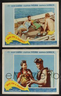 9s504 BOY ON A DOLPHIN 6 LCs '57 images of Alan Ladd & sexiest Sophia Loren!