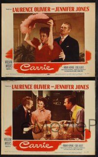 9s506 CARRIE 6 LCs '52 romantic Laurence Olivier & Jennifer Jones, William Wyler directed!