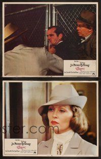 9s671 CHINATOWN 4 LCs '74 Jack Nicholson & Faye Dunaway in Roman Polanski film noir classic!
