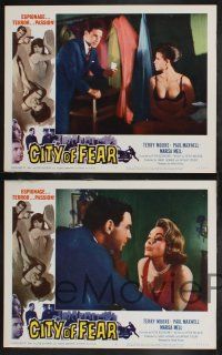 9s469 CITY OF FEAR 7 LCs '65 Terry Moore, sexy girls, espionage, terror, passion!