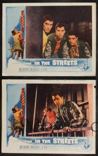 9s148 CRIME IN THE STREETS 8 LCs '56 Sal Mineo & 1st John Cassavetes, directed by Don Siegel!