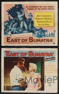 9s171 EAST OF SUMATRA 8 LCs '54 Jeff Chandler, sexy Marilyn Maxwell, Anthony Quinn, Suzan Ball!