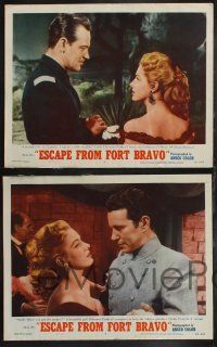 9s518 ESCAPE FROM FORT BRAVO 6 LCs '53 cowboy William Holden, Eleanor Parker, John Sturges directed