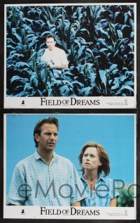9s187 FIELD OF DREAMS 8 LCs '89 Kevin Costner, Burt Lancaster, James Earl Jones, Amy Madigan!